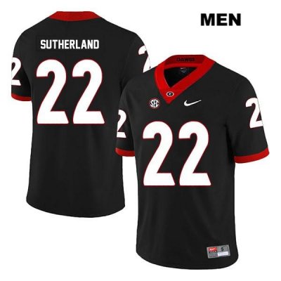 Men's Georgia Bulldogs NCAA #22 Jes Sutherland Nike Stitched Black Legend Authentic College Football Jersey CFH0154XP